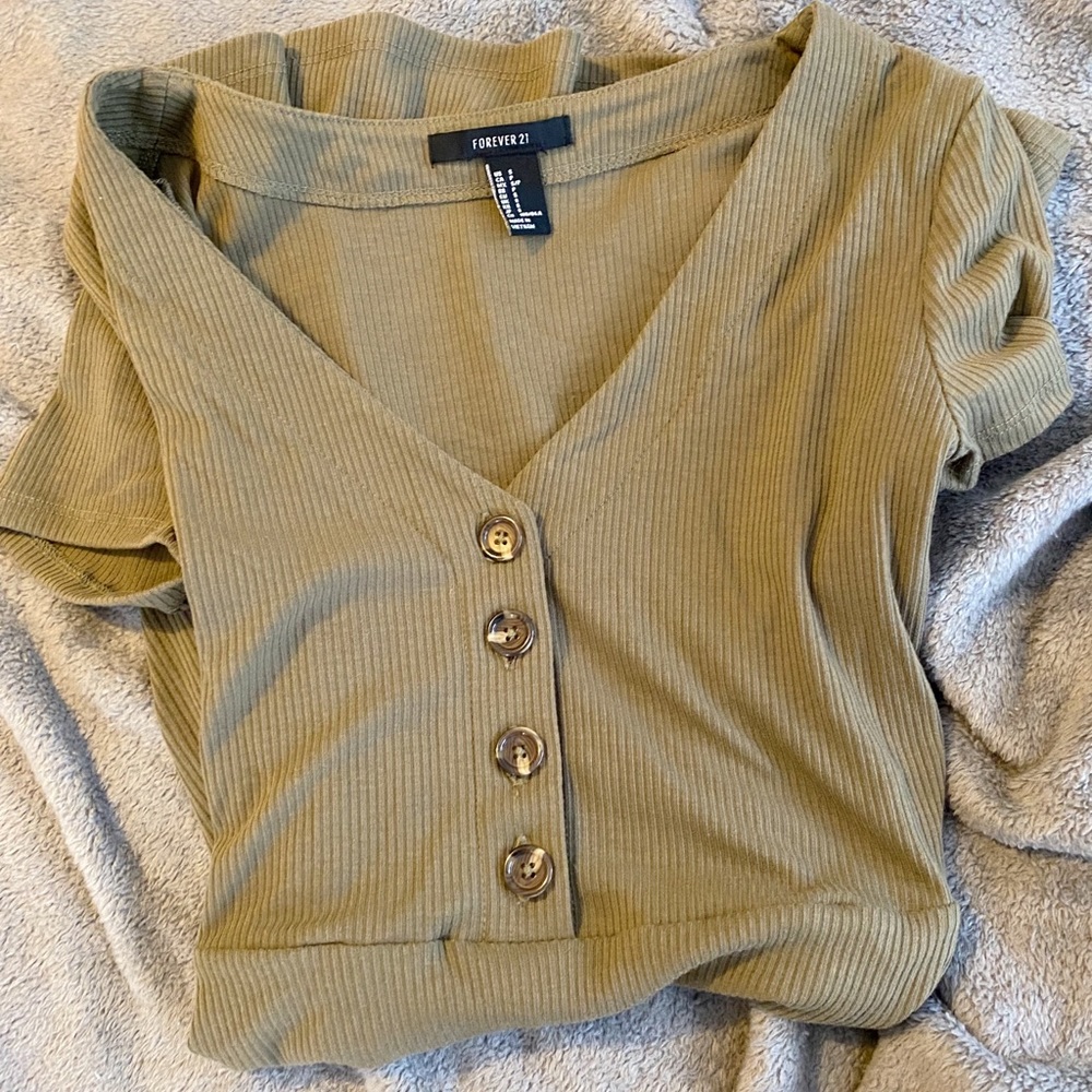 Forever 21 Green Shirt Dress Size S